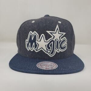 🆕 Mitchell & Ness NBA Orlando Magic Tweed Demin Strapback Hat
